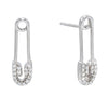 Silver Pavé Safety Pin Stud Earring - Adina Eden's Jewels