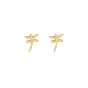 Gold Tiny Solid Dragonfly Stud Earring - Adina Eden's Jewels