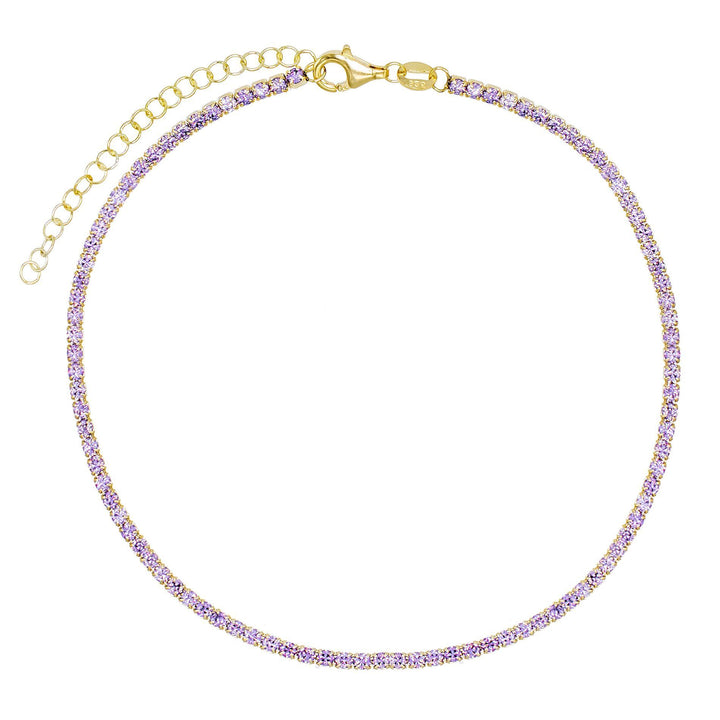 Lilac Pastel Tennis Anklet - Adina Eden's Jewels