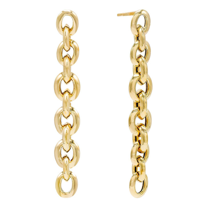 Gold Chain Drop Stud Earring - Adina Eden's Jewels