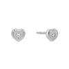 14K White Gold / Pair Diamond Heart Stud Earring 14K - Adina Eden's Jewels