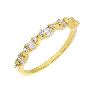 Gold / 7 Mini Baguette Ring - Adina Eden's Jewels