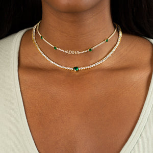  CZ Colored Tennis Nameplate Choker - Adina Eden's Jewels