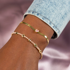  Heart x Herringbone Bracelet - Adina Eden's Jewels