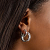  Baguette X Round Hoop Earring Combo Set - Adina Eden's Jewels