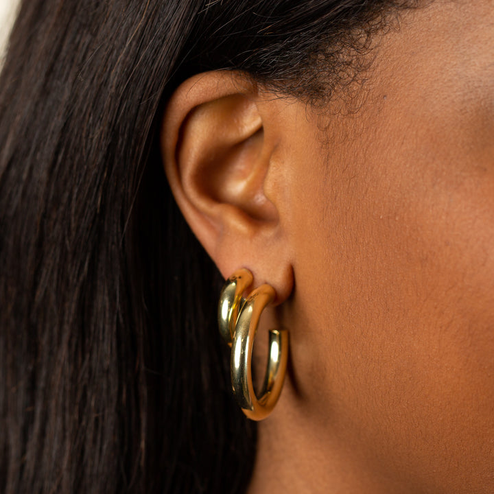  The Thick Hollow Hoop Earring Combo Set - Adina Eden's Jewels