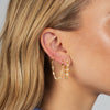 Tiny Double Pearl Chain Huggie Earring - Adina Eden's Jewels