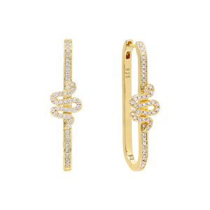 Gold Serpent Rectangular Hoop Earring - Adina Eden's Jewels