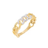 14K Gold / 6.5 Diamond Chain Ring 14K - Adina Eden's Jewels