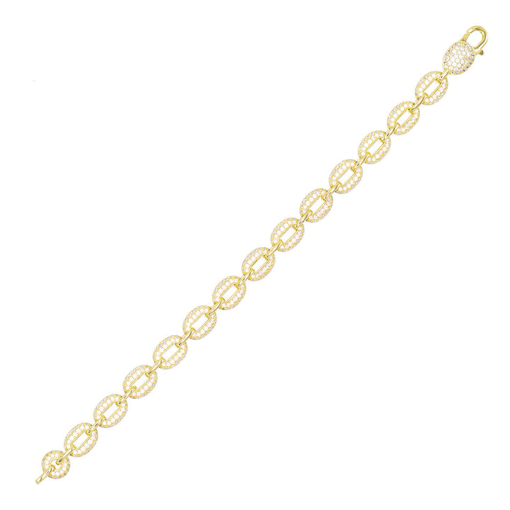 Gold Pavé Chain Bracelet - Adina Eden's Jewels