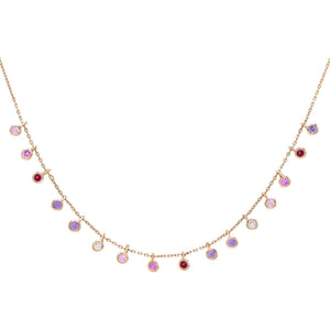 Multi-Color Pastel Bezel Necklace - Adina Eden's Jewels