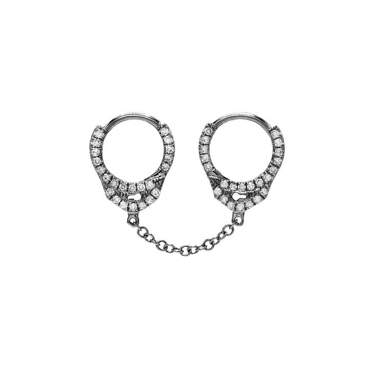  Diamond Handcuff Chain Huggie Earring 14K - Adina Eden's Jewels