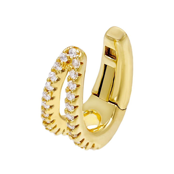 Gold Double Pavé Hinge Ear Cuff - Adina Eden's Jewels