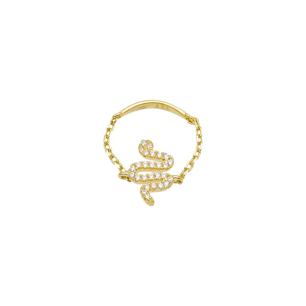 Gold / 3 Snake Chain Pinky Ring - Adina Eden's Jewels