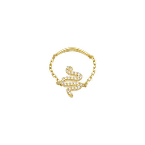Gold / 3 Snake Chain Pinky Ring - Adina Eden's Jewels