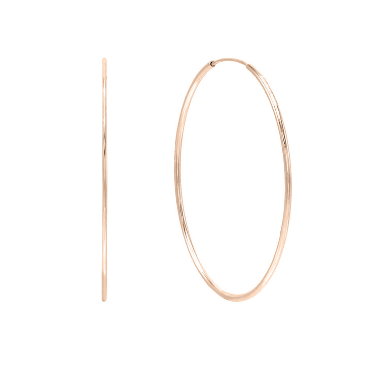 14K Rose Gold / 35 MM Medium Endless Hoop Earring 14K - Adina Eden's Jewels