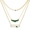 Emerald Green Green Team Necklace Combo Set - Adina Eden's Jewels
