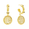 Gold Caesar Coin Hoop Earring - Adina Eden's Jewels