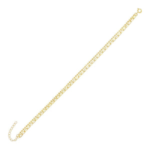 Gold Oval Link X Ball Chain Anklet - Adina Eden's Jewels