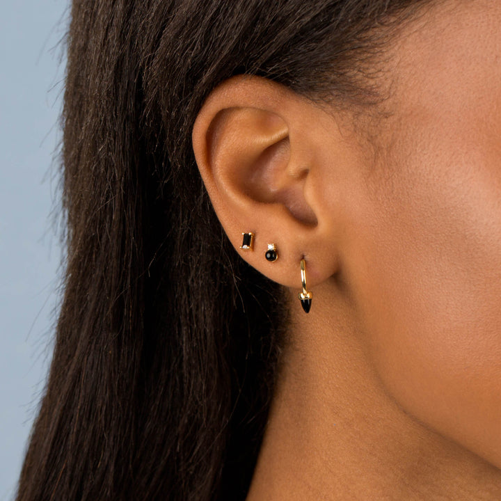  Onyx Spike Huggie Earring - Adina Eden's Jewels