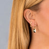  CZ Baguette Locket Huggie Earring - Adina Eden's Jewels