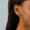 Diamond Multi Dangling Bezel Huggie Earring 14K - Adina Eden's Jewels