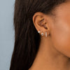 Diamond Sapphire Evil Eye Huggie Earring 14K - Adina Eden's Jewels