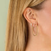  Diamond Pavé Hollow Dome Huggie Earring 14K - Adina Eden's Jewels