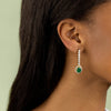  Diamond x Emerald Tennis Drop Stud Earring 14K - Adina Eden's Jewels