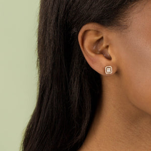  Diamond Baguette Illusion Stud Earring 14K - Adina Eden's Jewels