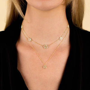  CZ Rose Flower Necklace - Adina Eden's Jewels