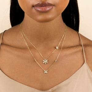  CZ Rainbow Flower Necklace - Adina Eden's Jewels
