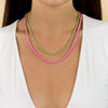  Pink Enamel Rope Chain Necklace - Adina Eden's Jewels