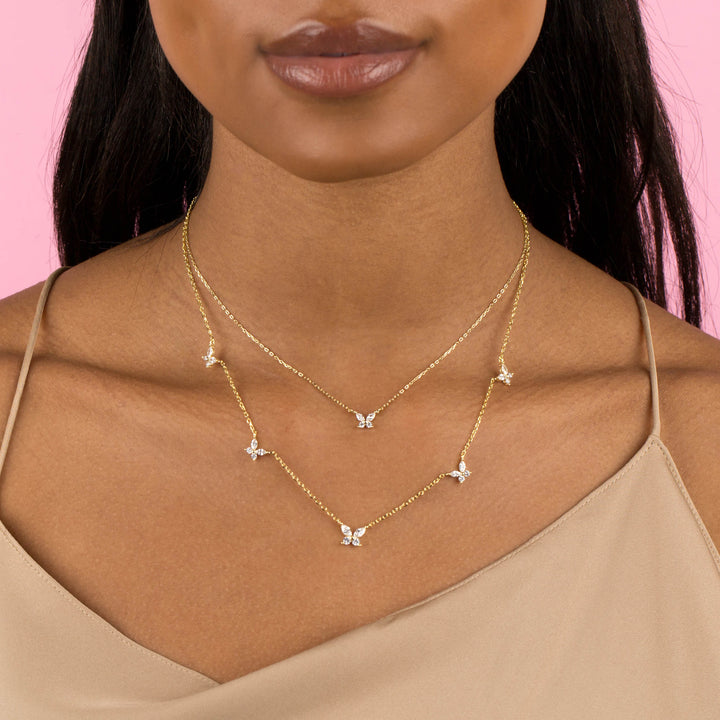  CZ Crystal Butterfly Necklace - Adina Eden's Jewels