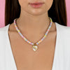  Rainbow Heart Pastel Beaded Necklace - Adina Eden's Jewels