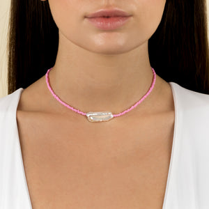  Baroque Pearl Color Beaded Choker - Adina Eden's Jewels
