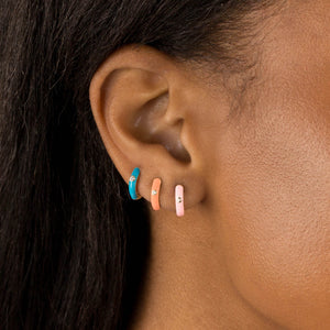  CZ Enamel Colored Huggie Earring - Adina Eden's Jewels