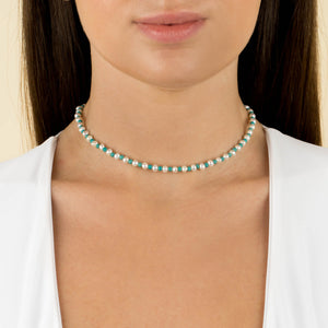  Pearl x Turquoise Beaded Choker - Adina Eden's Jewels