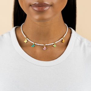  Enamel Colored Multi Butterfly Necklace - Adina Eden's Jewels