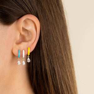  Enamel Teardrop Huggie Earring - Adina Eden's Jewels