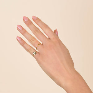  CZ Onyx Starburst Pinky Ring - Adina Eden's Jewels