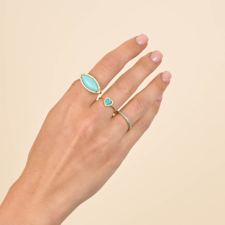  CZ Turquoise Marquise Ring - Adina Eden's Jewels