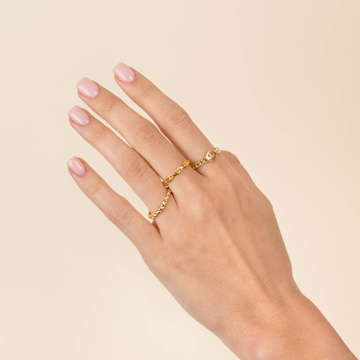  Smiley Face Chain Ring - Adina Eden's Jewels