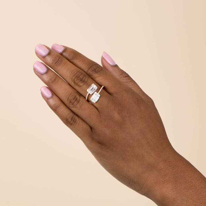  Dainty Baguette Wrap Ring - Adina Eden's Jewels