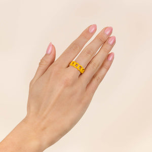  Enamel Colored Chain Link Ring - Adina Eden's Jewels