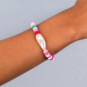  Neon Beaded Baroque Pearl Bracelet - Adina Eden's Jewels