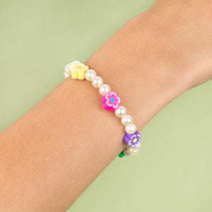  Neon Color Flower Pearl Bracelet - Adina Eden's Jewels