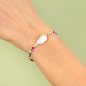  Rainbow Baroque Pearl Color Beaded Bracelet - Adina Eden's Jewels