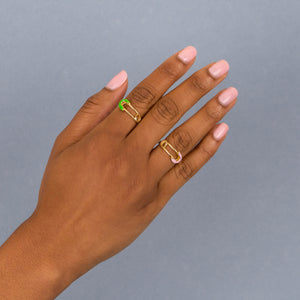  Enamel Safety Pin Ring - Adina Eden's Jewels