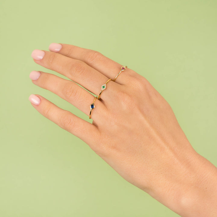  Mini Evil Eye Ring - Adina Eden's Jewels
